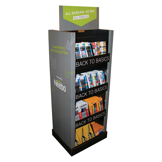 Neebo pallet display produced by Green Bay Packaging.