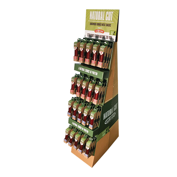 Old Wisconsin retail display floorstand produced by Green Bay Packaging.