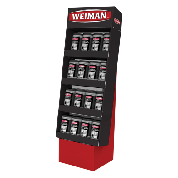 Weiman retail display floorstand produced by Green Bay Packaging.