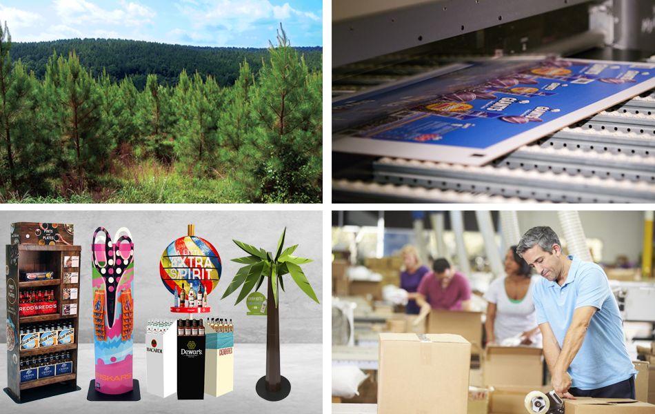Collage image, Point of Purchase Displays, Turn-Key Solutions, Pine Trees, Packaging printing