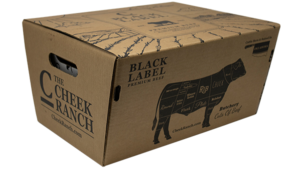 The Cheek Ranch e-commerce box produced by Green Bay Packaging.