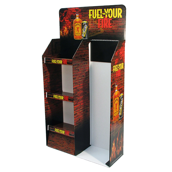  Fireball and Mikes Hard lemonade Stacker retail Floorstand produced by Green Bay Packaging.


