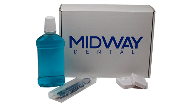 Midway Dental corrugated e-commerce packaging produced by Green Bay Packaging.