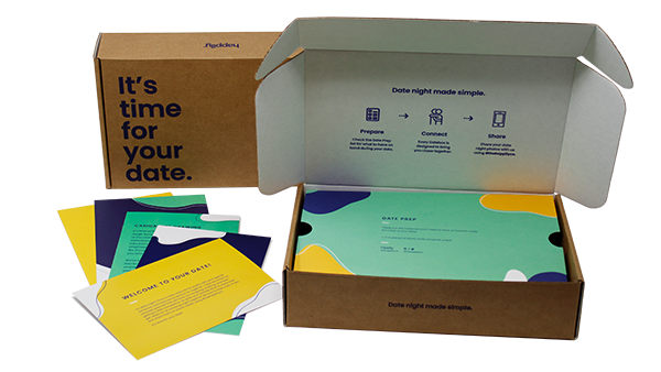 Happily e-commerce box produced by Green Bay Packaging.