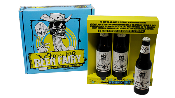 Flying Dog beer e-commerce corrugated box produced by Green Bay Packaging.