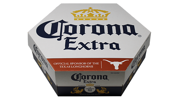 Corona Extra corrugated e-commerce packaging beer box produced by Green Bay Packaging.