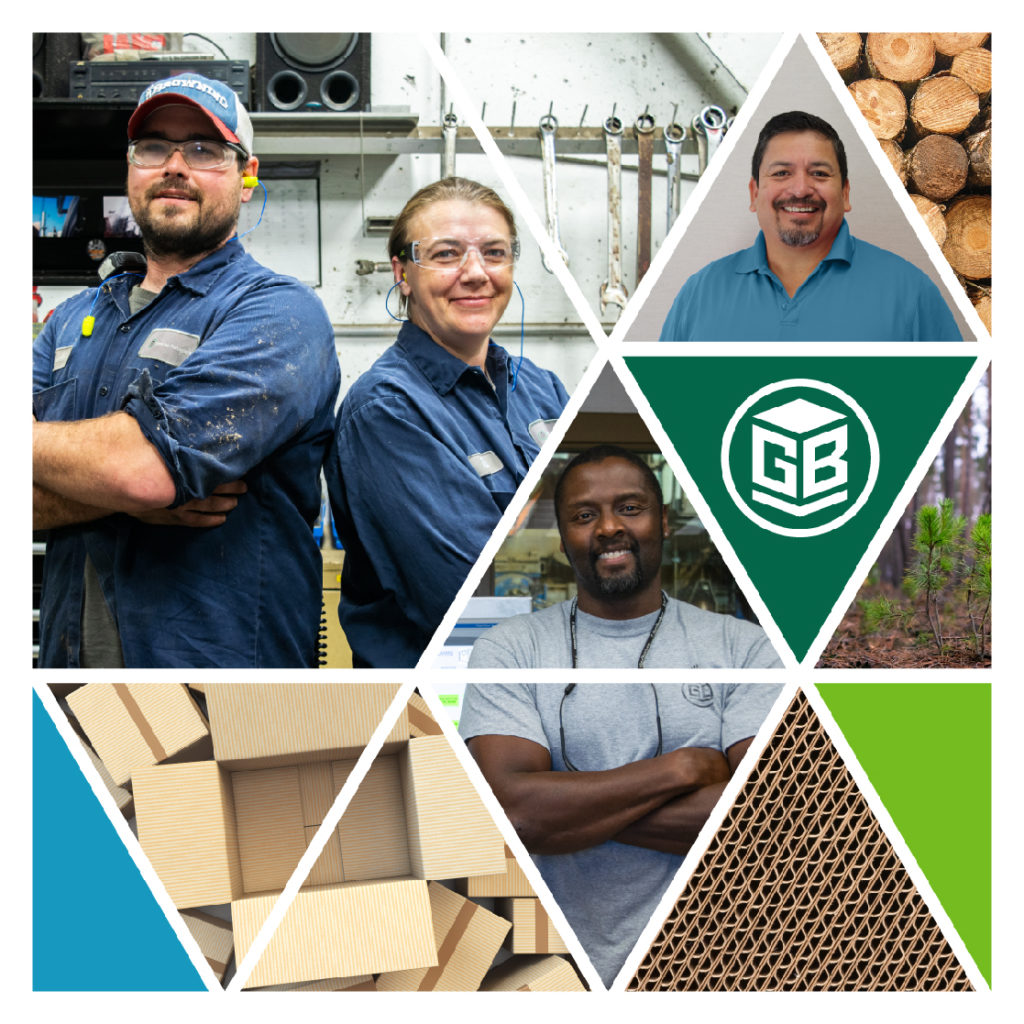 Smiling Green Bay Packaging employees in different career fields such as manufacturing and IT.