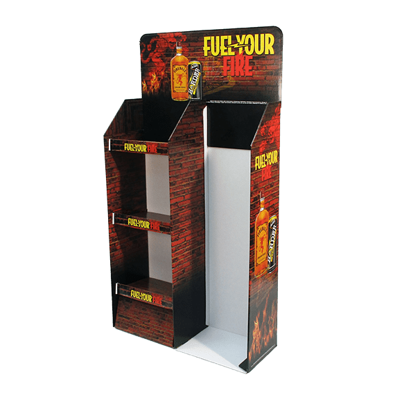 Fireball floor stand display created by Green Bay Packaging.