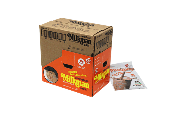 Milkman Chocolate retail ready packaging produced by Green Bay Packaging.