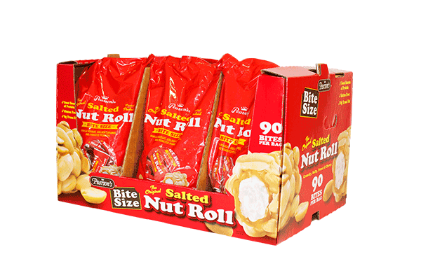 Pearson's Salted Nut Roll retail ready packaging produced by Green Bay Packaging.