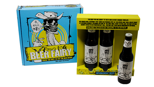 Disobedient Beer e-commerce box produced by Green Bay Packaging.